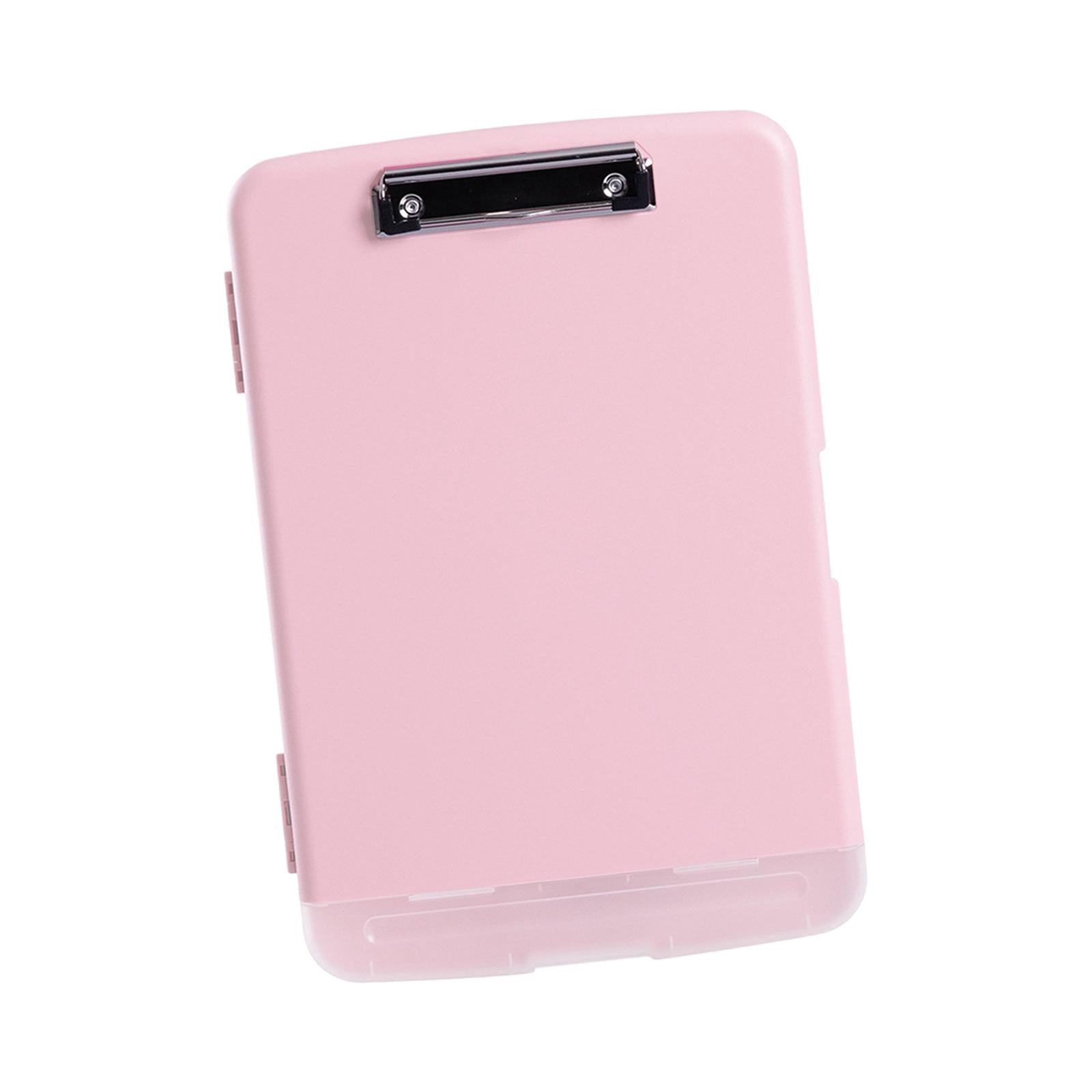 Colaxi Clipboard with Storage And Pen Holder, Clipboard Organizer in A4 Format, Dustproof Clipboard Folder Made of PP for pink