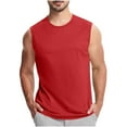 thumbnail image 2 of GERsome Men's Sleeveless Crewneck T-Shirts Solid Color Workout Tank Tops Summer Loose Fit Athletic Fitness Muscle Tee S-4XL, 2 of 4