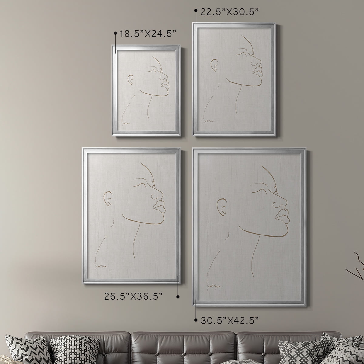 Portrait Sketch I Premium Framed Print - Ready to Hang