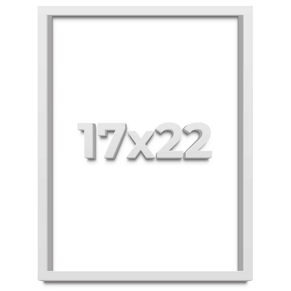 17x22 Shadow Box Frame White | 1 Inches Deep Real Wood Contemporary Shadowbox Display Frame | UV