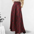 thumbnail image 3 of YTCAMLO High Waisted Womens A Line Skirt Casual Plaid Pleated Maxi Skirts with Pockets Elastic Long Flared Skirt Vintage Tartan Skirts, Red XXXL, 3 of 5