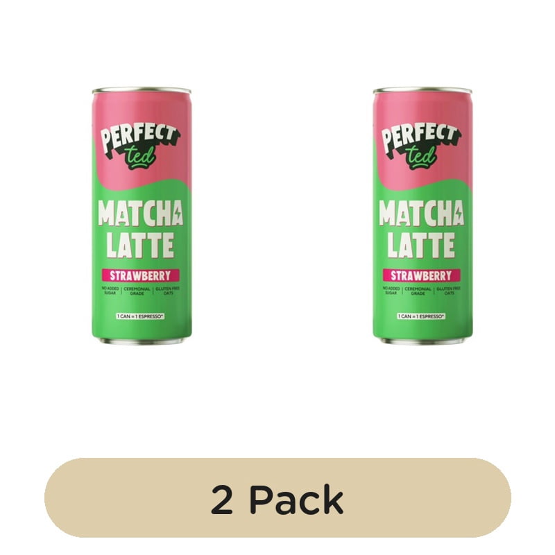 PerfectTed Matcha Latte Strawberry 250ml, British Import (Pack of 2)