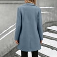 thumbnail image 6 of Tqcoqu Pea Coats For Women Wool Blend Stand Collar Single Breasted Trench Coat Fashion A-Line Fall Winter Jackets, 6 of 10