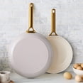 thumbnail image 3 of GreenPan 2-Piece Fry Pan Set, 10" & 12", Ceramic Nonstick, Oven Safe, Dishwasher Safe, Oyster, 3 of 12
