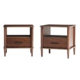 thumbnail image 4 of Walker Edison Transitional 1-Drawer Spindle-Leg Nightstand, Set of 2, Walnut, 4 of 8
