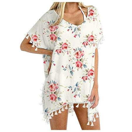 Generic Women s Stylish Chiffon Tassel Beachwear Bikini Swimsuit Cover up
