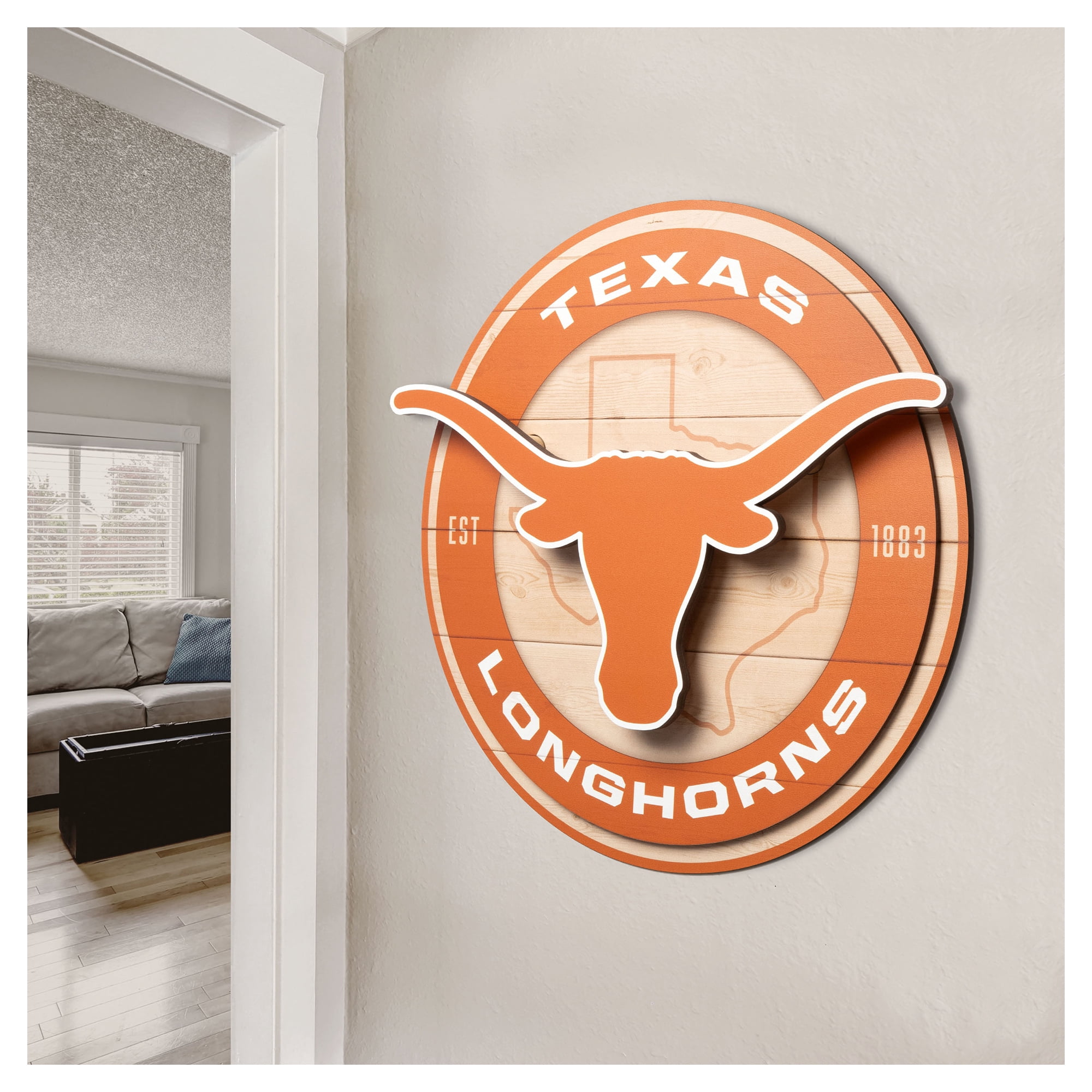 IDNA Texas Longhorns 15" x 15" 3DX Logo Circle Backer Wall Art
