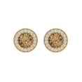 thumbnail image 3 of Clara Pucci 1.18Ct Champagne Round Cut VVS1 Screw Back Stud 18k Solid hypoallergenic Gold Designer Earrings For April, 3 of 7
