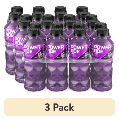 (3 pack) POWERADE Grape Electrolyte Sports Drink Bottles, 20 fl oz, 8 Pack
