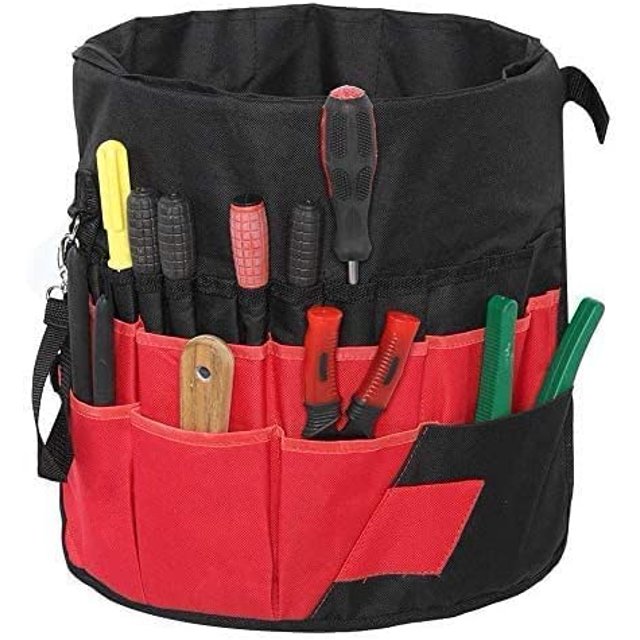 Bolsa de herramientas de cubo multiusos 42 bolsillos Kit de almacenamiento de herramientas de cubo de jardín Impermeable Portaherramientas resistente al agua Paquete Organizador Soporte de bolsa roda TUNC Sencillez