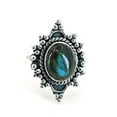 thumbnail image 4 of Navya Craft Labradorite Oval 925 Sterling Silver Handmade Women Statement Ring Size 11.5, 4 of 5