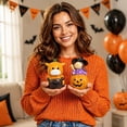thumbnail image 4 of Sruoe Halloween Decorations, Pumpkin Cow Resin Figurine, 3.94 Inch Bat Tabletop Halloween Knick Knacks for Shelf Mantel Tiered Tray Home Party Display, Halloween Decorations Indoor, 4 of 8