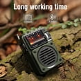 thumbnail image 5 of Pequeña radio portátil de onda corta AM/FM/ON Radio digital retro recargable, Bluetooth, reproductor de música con tarjeta TF, antena externa ER, 5 of 5