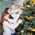 thumbnail image 4 of 6 Pcs Flocked Christmas Ball Ornaments 3.15 in, Velvet Tree Baubles Set with Hanging Cord for Holiday Decor, 4 of 6