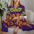 thumbnail image 4 of Goofa Mardi Gras2 Printed Women’s 2 Piece Pajama Set Super,Pajamas Women's Long Sleeve Sleepwear Soft Button Down Loungewear Pjs Lounge Set Nightwear-, 4 of 9