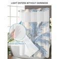 thumbnail image 4 of No Hook Cloth Fabric Shower Curtain with Snap in Liner, Blue Palm Trees Waterproof Shower Curtains Set with See Through Top Window, Vintage Summer Botanical Wooden Grain Bath Curtains Shower 36"x78", 4 of 6