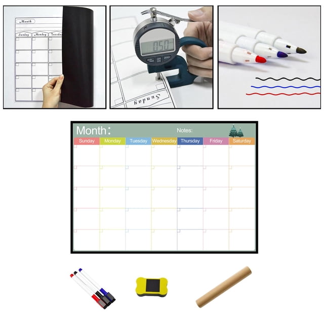 Soft Large Weekly Planner Whiteboard Sticker Monthly Weekly Memo Reminder Improve Efficiency Organizer with Pen and Eraser Style D