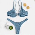 thumbnail image 5 of Women's Sexy Bikini Set Underwire Solid Color Two Piece Swimsuit Bow Tie Details for Beach Vacation Summer Pool Party,Gray,L, 5 of 6