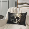 thumbnail image 5 of Xecao Gold Pattern Skull for Decorative Throw Pillow Case for Couch,Sofa or Bed Set,Pillow Cover for Sofa Home Decor Ideal Gift-16"x24", 5 of 6