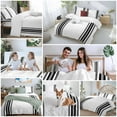 thumbnail image 5 of Farmhouse Black Bedding Duvet Cover Set Queen Size 4 Pieces White Stripes Decoration Bedding Set with Zipper Closure, 1 Comforter Cover 90x92 Inches 1 Flat Sheet & 2 Pillow Cases, 5 of 7