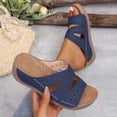 thumbnail image 2 of Yyuenw Women Crisscross Cutout Wedge Slide Sandals PU Open Toe Daily Casual Walking Shoes, 2 of 9