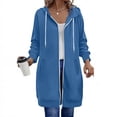 thumbnail image 2 of Long Hoodies for Women Fashion 2026 Full Zip Up Oversized Fleece Lightweight Casual Fall Jacket Coat with Pocket, 2 of 8