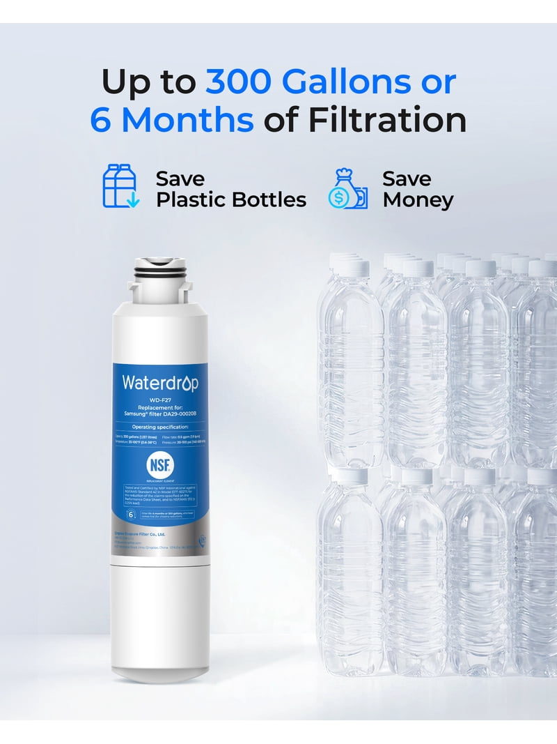 Waterdrop F27 Refrigerator Water Filter Replacement for Samsung