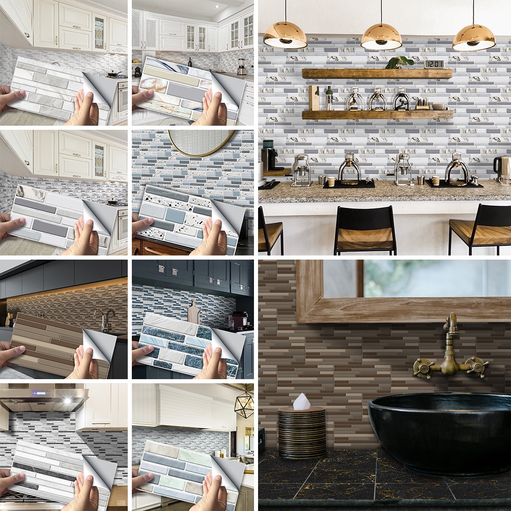 Goory Brick Stone Design Kitchen Backsplashes Self Adhesive Removable