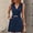 c01Blue, variant on Hduncf Women's Summer Sleeveless Mini Dress Solid Color Cotton Linen V Neck Cinched A Line Slim Tank Short Dress Black S