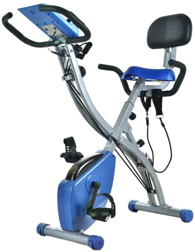 foldable exercise bike with resistance bands