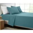 thumbnail image 3 of Amrapur Overseas 4-Piece Bright Solid Microfiber Adult Sheet Set, Teal, King, 3 of 4