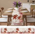 thumbnail image 4 of Summer Red Sea Turtle Octopus on Linen Table Runner 13x70in Non-Slip Cotton Linen Table Runners, Sea Stars Corals Dresser Scarves TableRunner for Dinner Kitchen Dining Wedding Party, 4 of 9