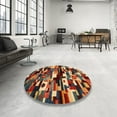 thumbnail image 4 of Ahgly Company Machine Washable Indoor Round Contemporary Saffron Red Area Rugs, 8' Round, 4 of 7