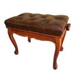 thumbnail image 2 of CPS Genuine Leather Antique Style Adjustable Piano Bench in Walnut, 2 of 2
