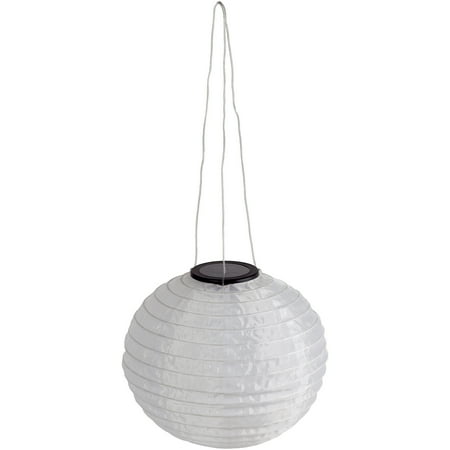 Solar 2x Brighter White Fabric Hanging Lantern