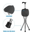 thumbnail image 4 of Bastón plegable con capacidad de 440 lb, asiento y altura ajustable, con trípode y taburete para senderismo, masaje, cuadrado, color negro., 4 of 5