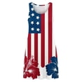 thumbnail image 7 of Miqool Women's 4th of July American Flag Tank Dress Star Striped Crew Neck Loose Casual Sundress, 7 of 7