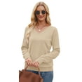 thumbnail image 5 of Ronuti Sweaters for Women V Neck Long Sleeve Casual Fall Tops Crochet Knit Lightweight Pullover Fashion Clothes 2026, 5 of 11