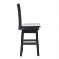 thumbnail image 4 of Linon Mack Solid Beechwood Slat Back Swivel 24" Counter Height Stool in Black, 4 of 10
