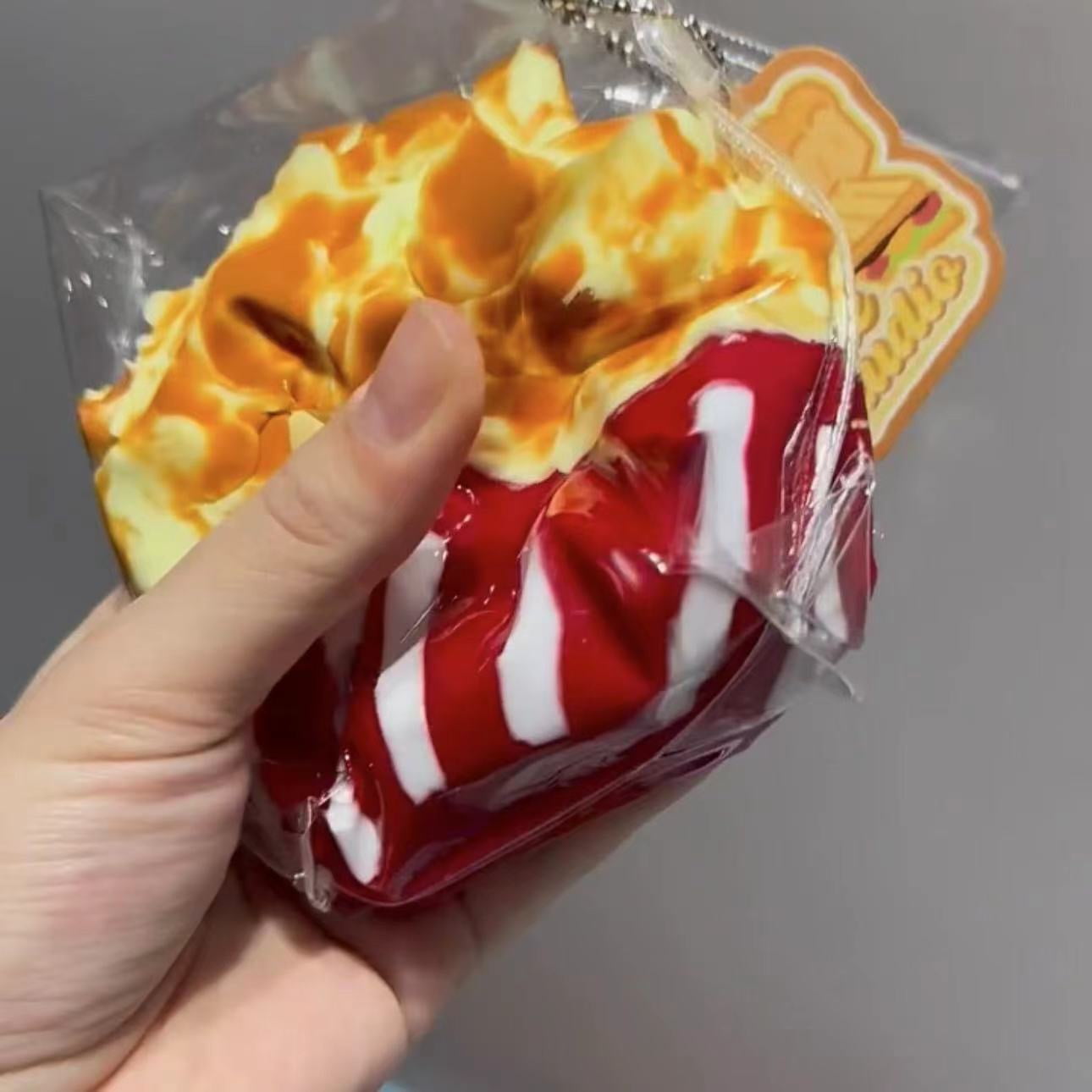 QDDLGRUI Taba Squishy Yellow Kawaii Handmade Popcorn