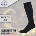 thumbnail image 3 of 12 Pack of Yacht & Smith 26 Inch Wholesale Women's Tube Socks, Women's Cotton Referee Sport Socks Size 9-11 (Black, 12), 3 of 7