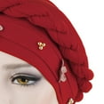 thumbnail image 3 of Cheers.US Women Turban Braid Headscarf Braid Turban Cap Pre Tied Twisted Braid Hair Covered Wrap Hat, 3 of 3