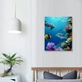 thumbnail image 3 of PRATYUS Colorful Fish Coral Dolphin Ocean Canvas Wall Art Picture 16x20in for Living Room Bedroom 16x20in, 3 of 3