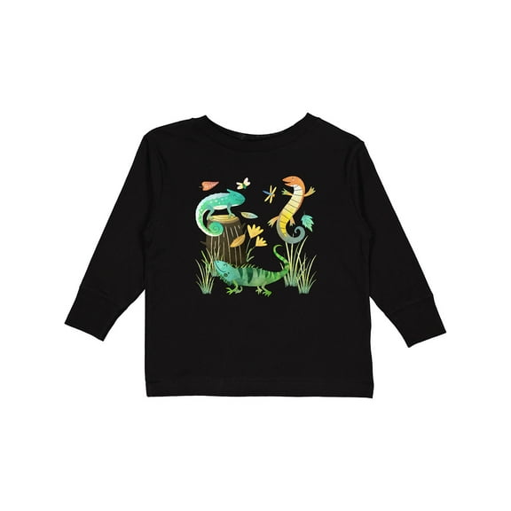 Inktastic Cute Lizards Hanging out Boys or Girls Long Sleeve Toddler T-Shirt