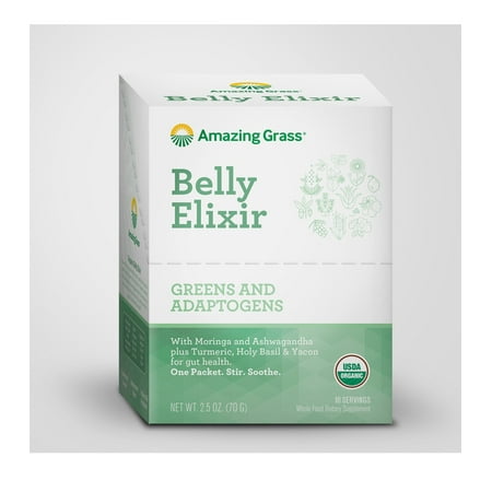Amazing Grass Greens and Adaptogens Powder, Belly Elixir, 10 Ct