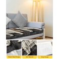 thumbnail image 4 of Vintage White Brown Bear Sofa Couch Cushion Covers Washable, Removable Stretchable Sectional Couch Covers, Retro Country Rustic Wood Grain Slipcovers for L & T Shape Sofa Protector S Size 3 pcs, 4 of 7