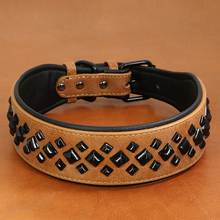 【 Genuine Leather Collar 】 Genuine Leather Spiked Dog Collar XLarge Breeds 23