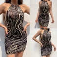 thumbnail image 1 of FcBaudy Robe Sans Manches Col Rond, Robes d'Été pour Femmes, Robes Mode Femmes Imprimé Asymétrique Robe Débardeur Courte Basique Midi Boîte de Nuit Robe Femmes, 1 of 9
