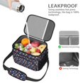 thumbnail image 4 of Dinosaur and Geometric Navy Blue Pattern Insulated Lunch Box for Women Men, Medium Leakproof Cooler Bag with Adjustable Strap, 10"x6.7"x8", 4 of 6