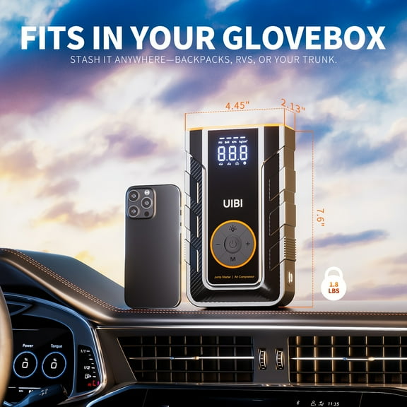 5000A Roadside Rescue Kit - 5-in-1 Multi-Function with QC3.0 Ultra-Fast Charging & 150PSI Tire Inflator, for 1.98gal Gas/1.45gal Diesel